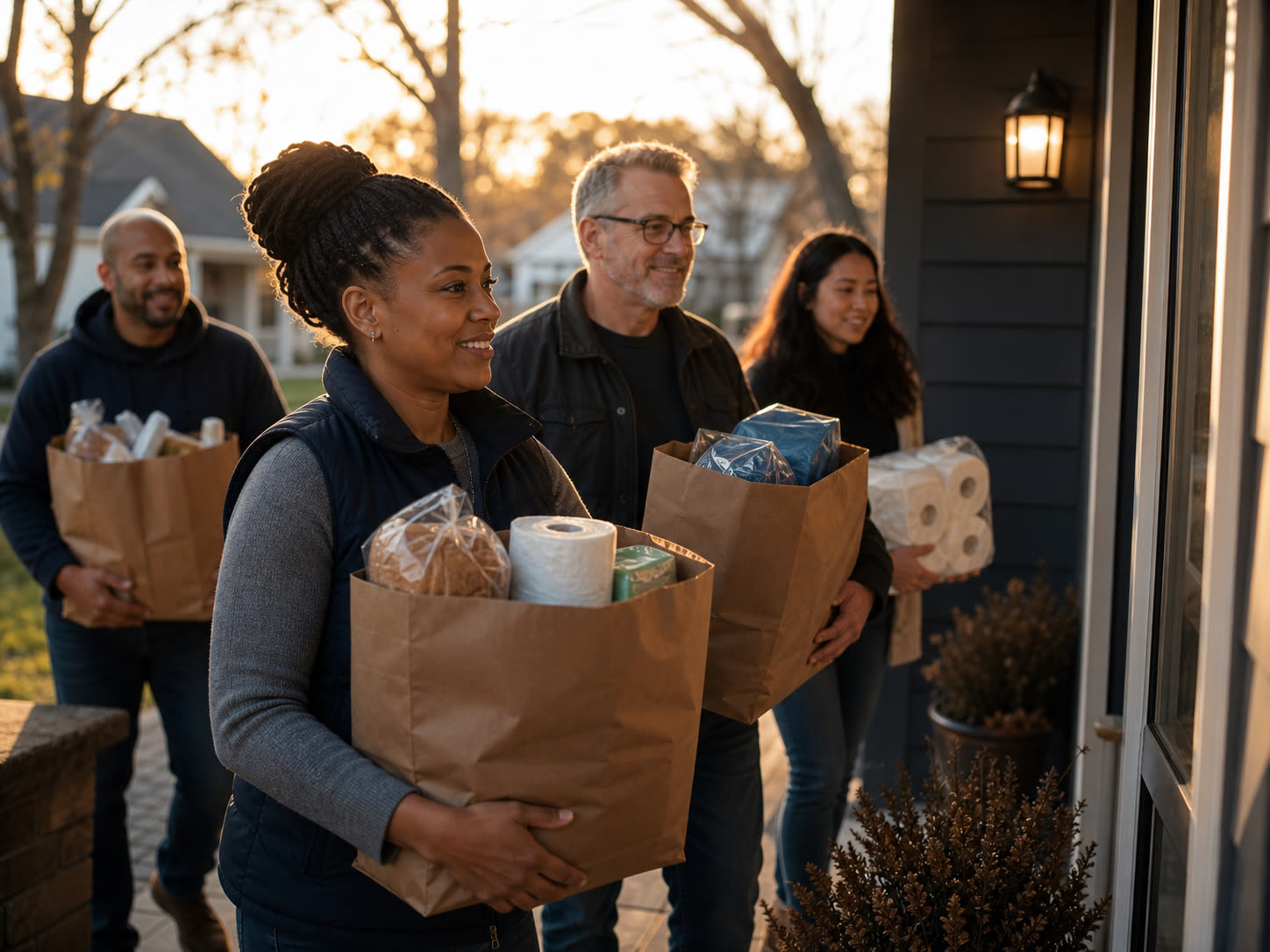Volunteers delivering practical household essentials with dignity